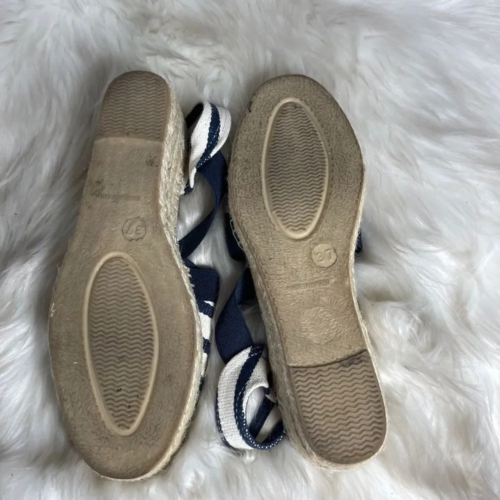 Toni Pons Verges Cru Mari Navy/White‎ Espadrilles Sz37/